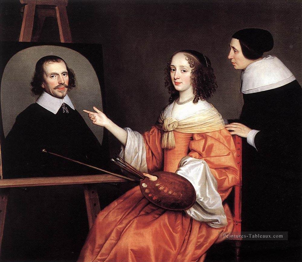 Margareta Maria De Roodere et ses parents aux chandelles Gerard van Honthorst Peintures à l'huile